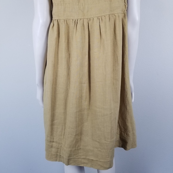 Bulle De Savon Tan Hemp Knee Length Bohemian Granola Minimalist Dress Size S/M - Picture 6 of 15